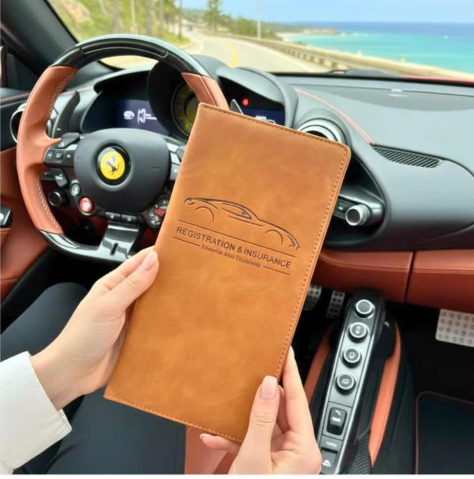 Leather Unique Car Registration and Documents Holder