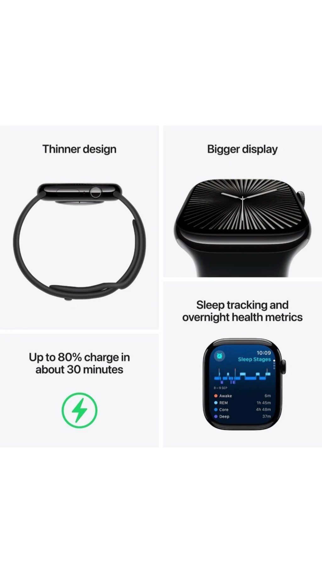 Apple Watch Series 10 GPS  42 mm silver Alminium with denim sport Band (Denim Strap Free Size)