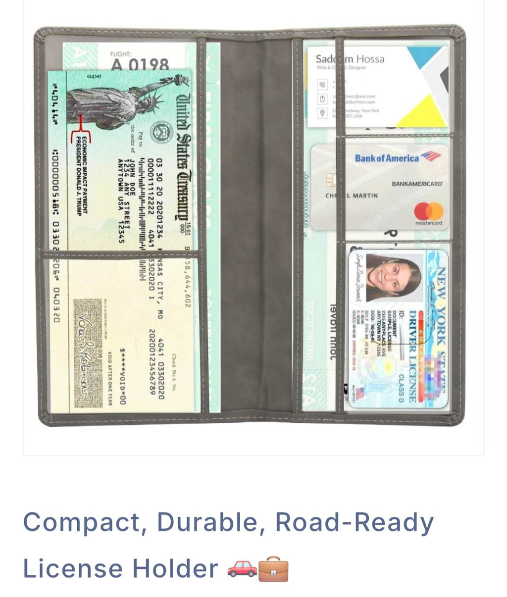 Leather Unique Car Registration and Documents Holder