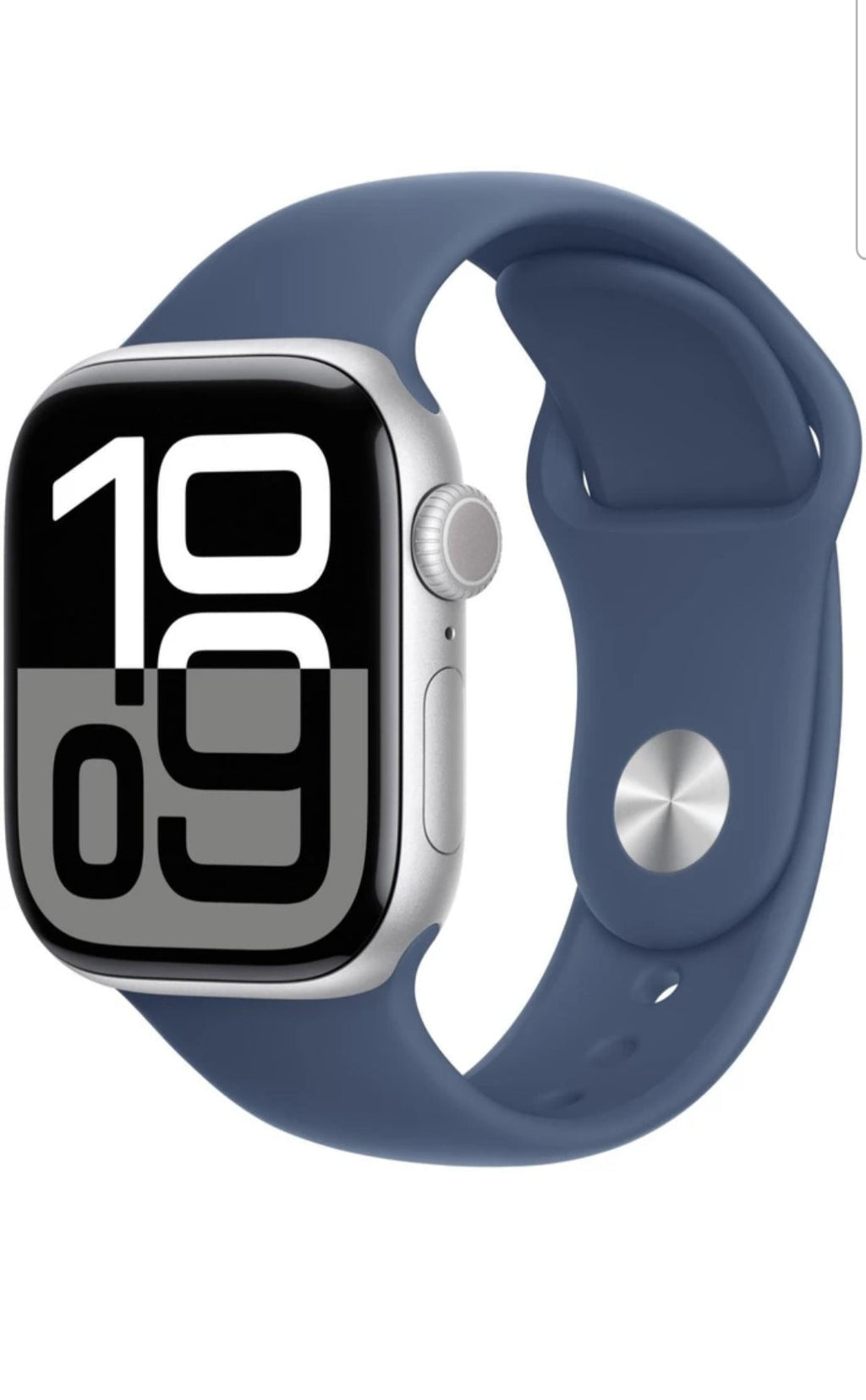Apple Watch Series 10 GPS  42 mm silver Alminium with denim sport Band (Denim Strap Free Size)