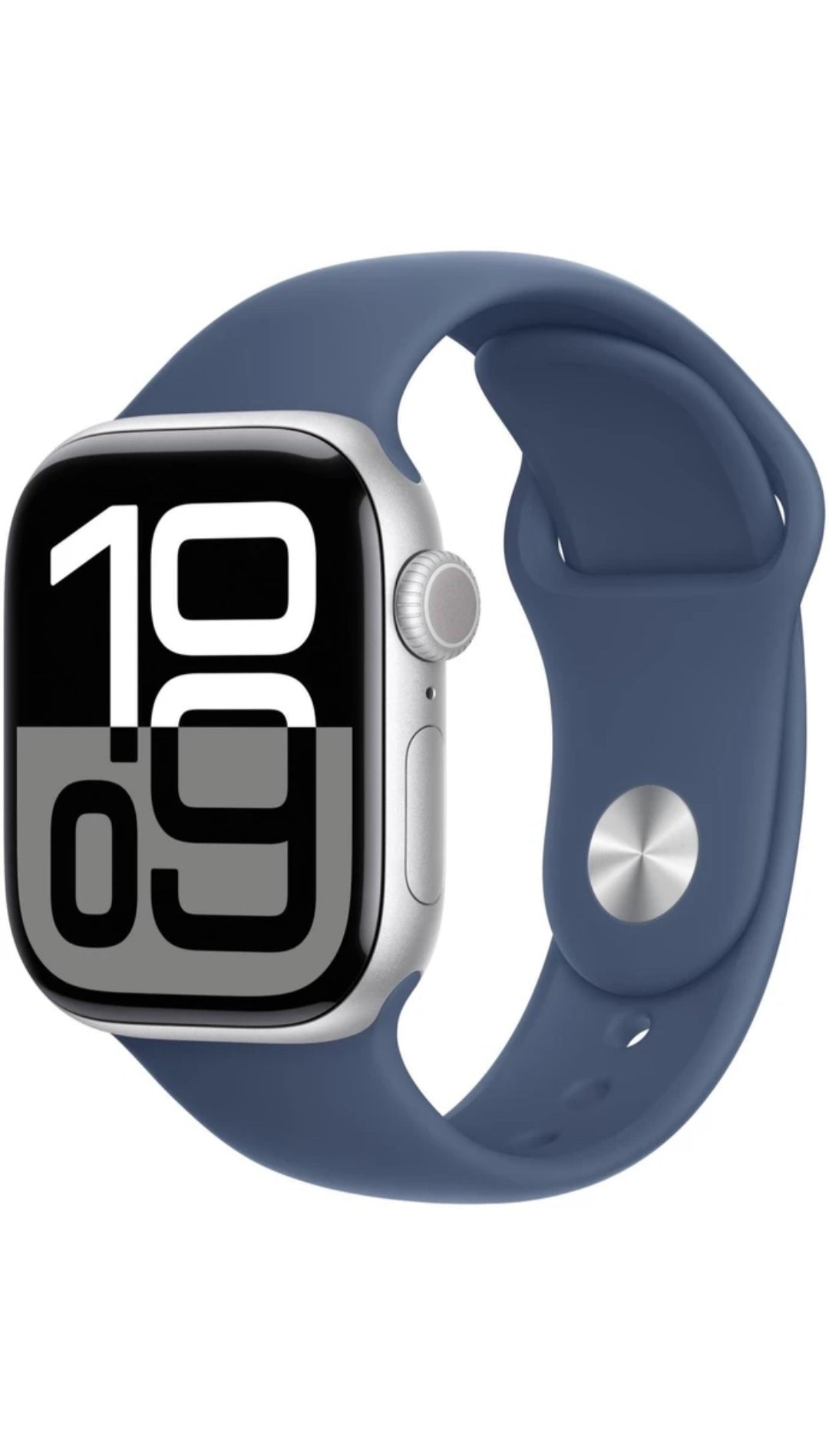 Apple Watch Series 10 GPS  42 mm silver Alminium with denim sport Band (Denim Strap Free Size)